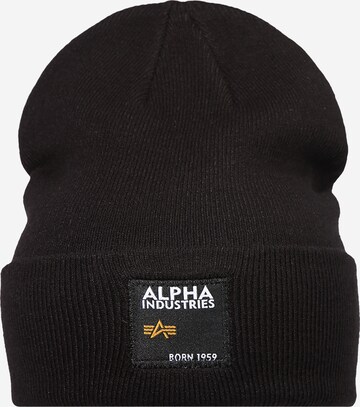 ALPHA INDUSTRIES Шапка в черно: отпред