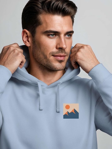 Neverless Sweatshirt 'Minimal Mountain' in Blue