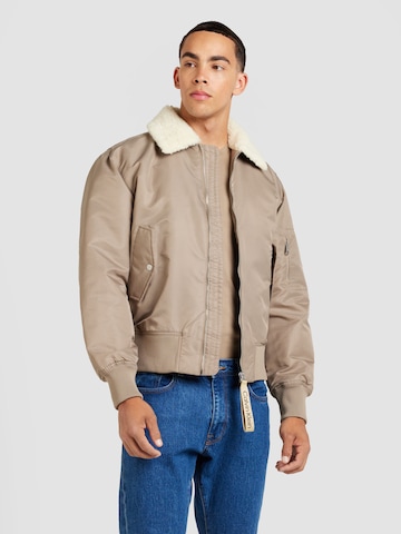 Calvin Klein Jeans Jacke 'AVIATOR' in Braun: Vorderseite