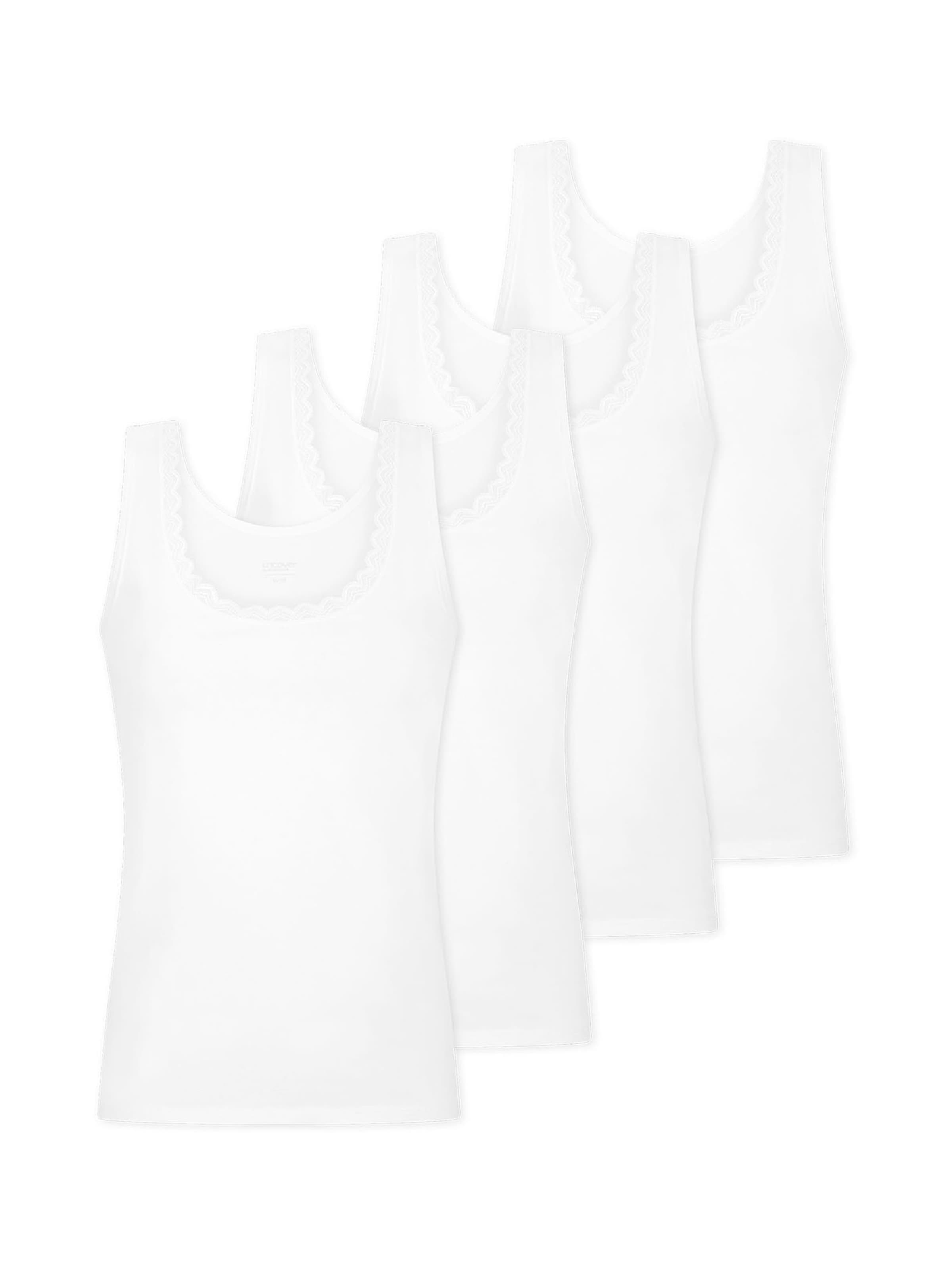 Maillot de corps ' Cotton Lace ' uncover by SCHIESSER en blanc : devant