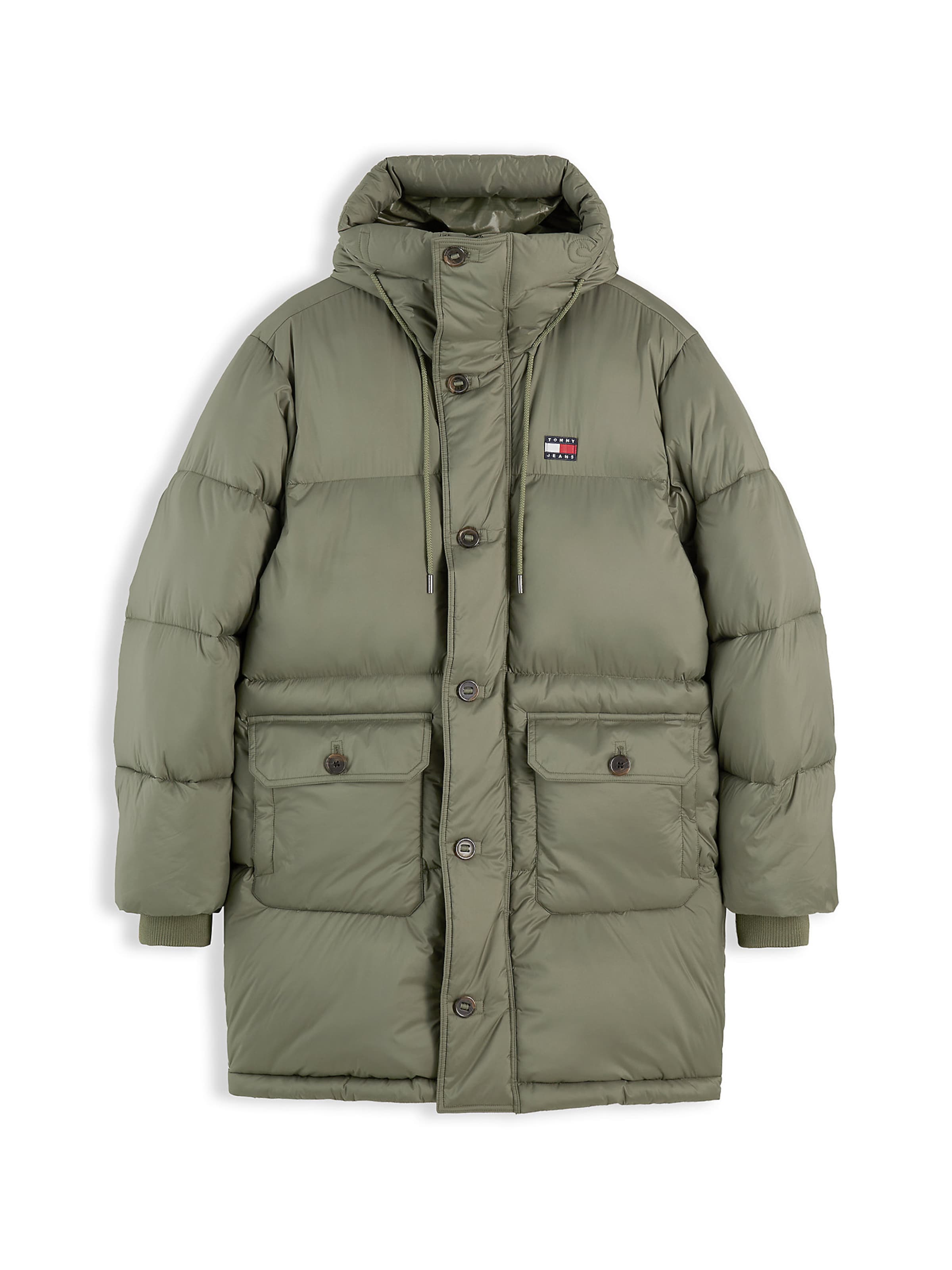 Tommy Jeans Winter parka in Green: front