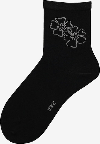 KUNERT Socks 'Flower Love' in Black: front