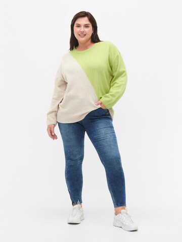 Zizzi Sweater 'SUNNY' in Green