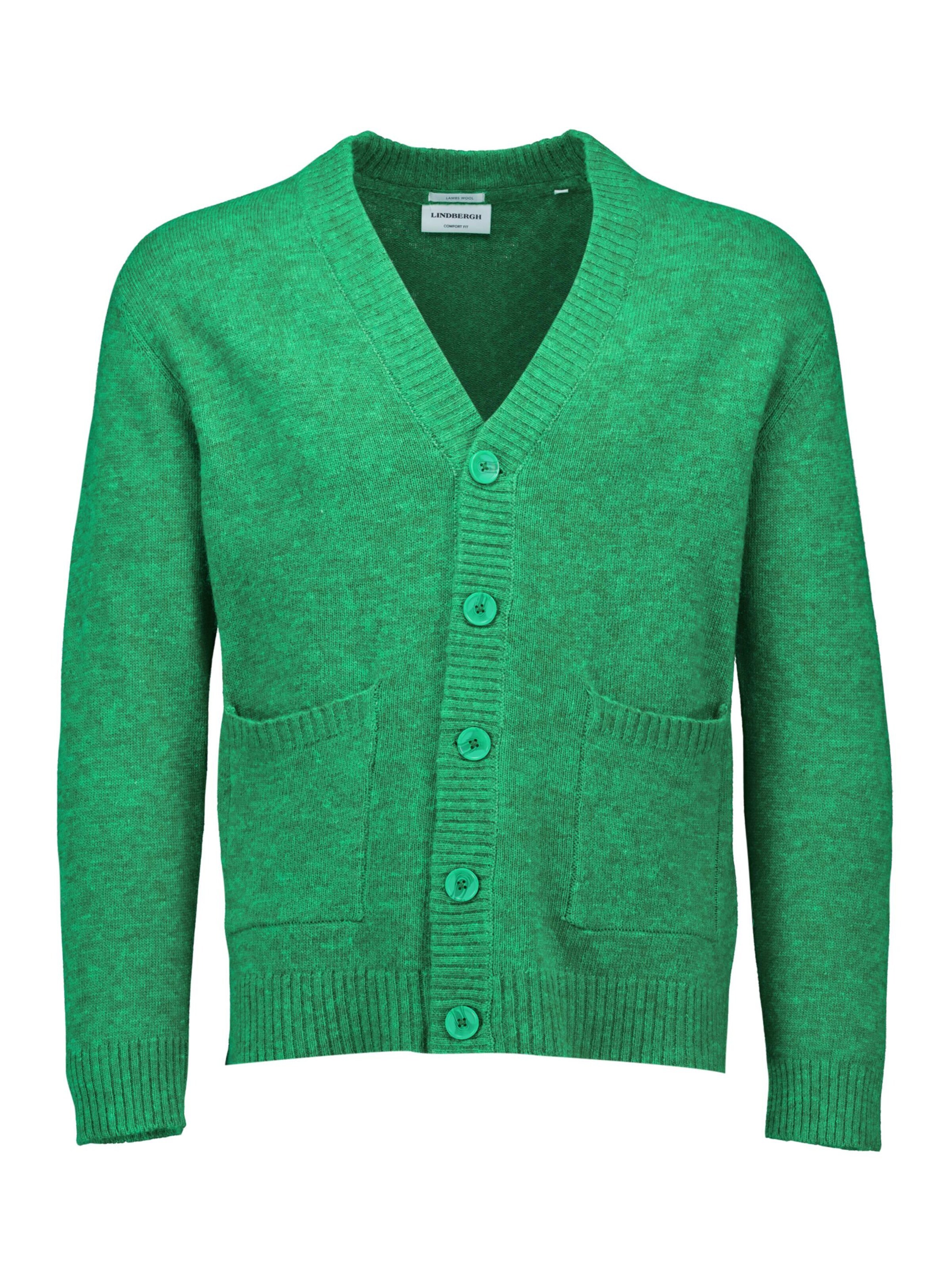 Lindbergh Gebreid vest in Groen: voorkant