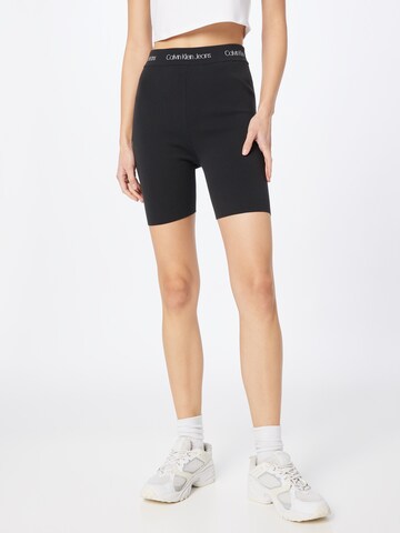 Calvin Klein Jeans Skinny Leggings 'INTARSIA' in Black: front