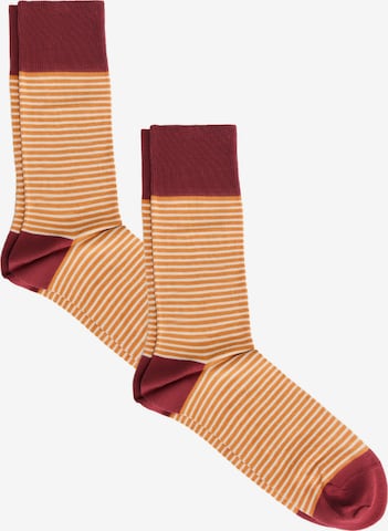 Albero Natur Socks 'Bio-Baumwoll-Socken mit längerem Bündchen - 2er Pack' in Red: front