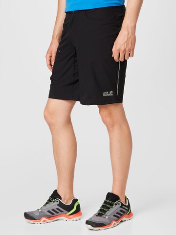 JACK WOLFSKIN Regular Sportshorts 'Tourer' in Schwarz: Vorderseite
