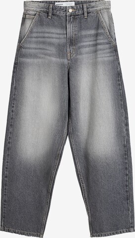 Bershka Wide leg Jeans in Grey: front