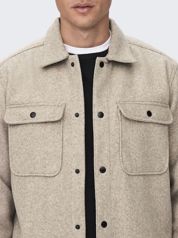 Only & Sons Φθινοπωρινό και ανοιξιάτικο μπουφάν 'Ash' σε μπεζ