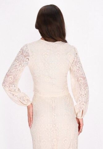 faina - Blusa 'Fashion Look' em bege