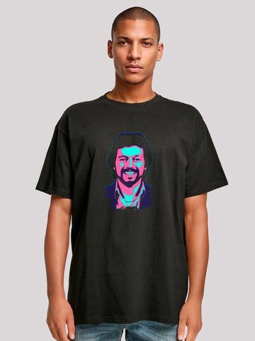 F4NT4STIC Shirt 'TV Times Jeremy Beadle 1982 Pop Art' in Zwart: voorkant