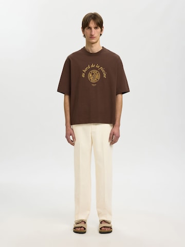 SELECTED Regular Trousers with creases in Beige