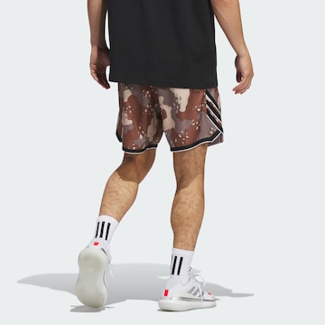 ADIDAS PERFORMANCE Loose fit Sports trousers 'Crazy Lite AOP' in Brown