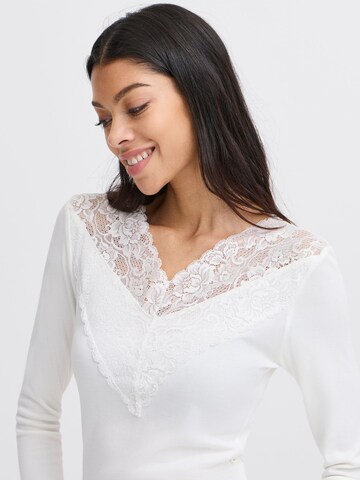 Felpa ' BYPIRENI LACE TOP - ' di b.young in bianco
