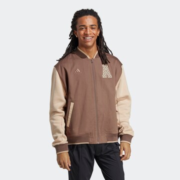 ADIDAS SPORTSWEAR Athletic Jacket in Brown: front