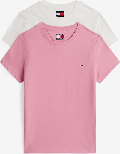 Marškinėliai iš Tommy Jeans, spalva – rožių spalva / balta, Prekių apžvalga
