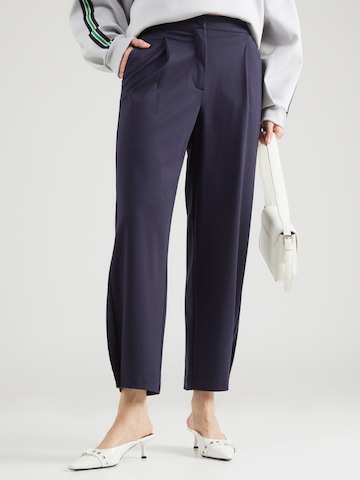 s.Oliver - Tapered Calças com pregas em azul: frente