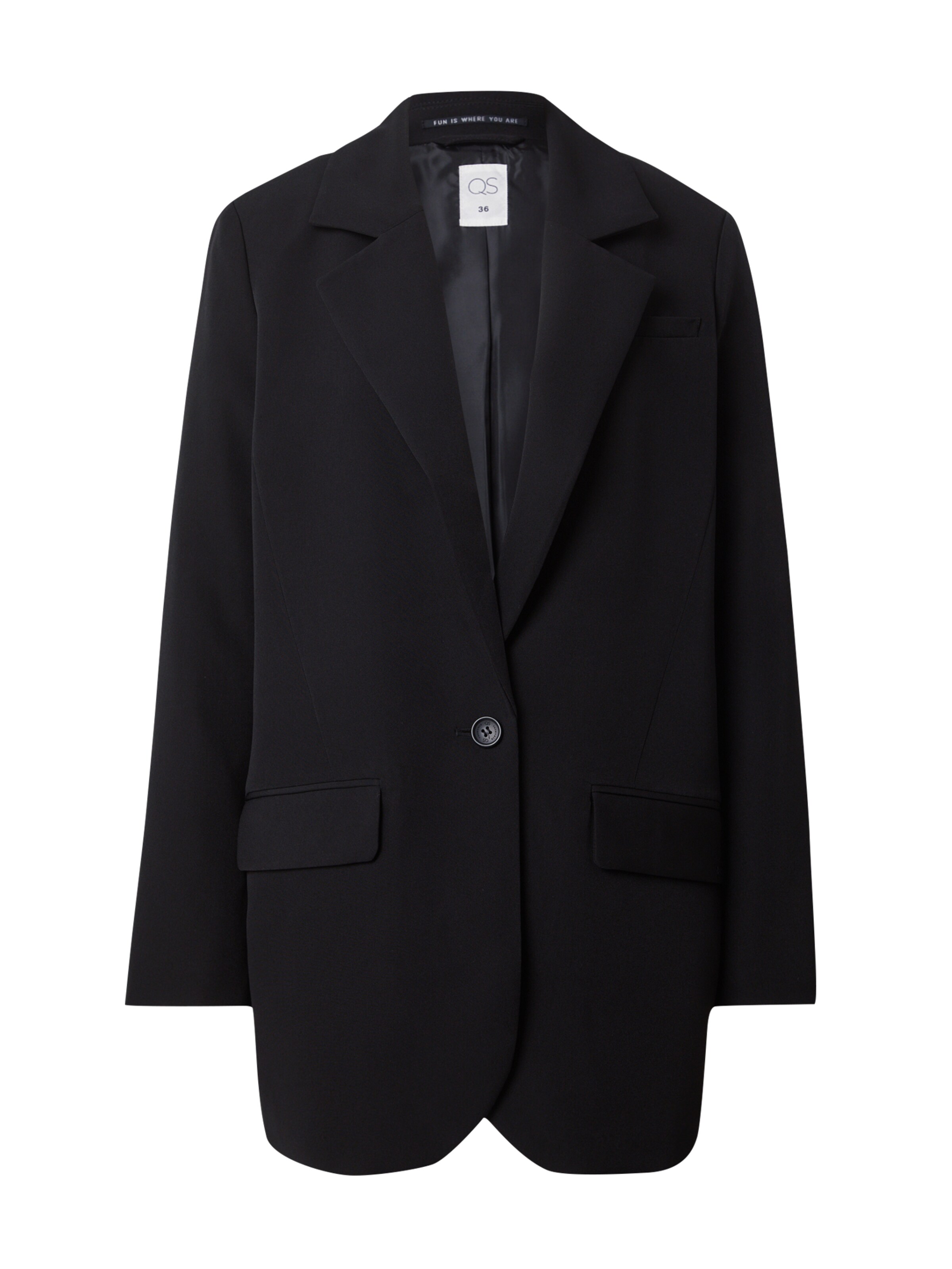 QS Blazer in Schwarz: Vorderseite