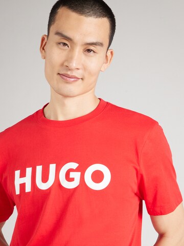 HUGO Μπλουζάκι 'Dulivio' σε κόκκινο
