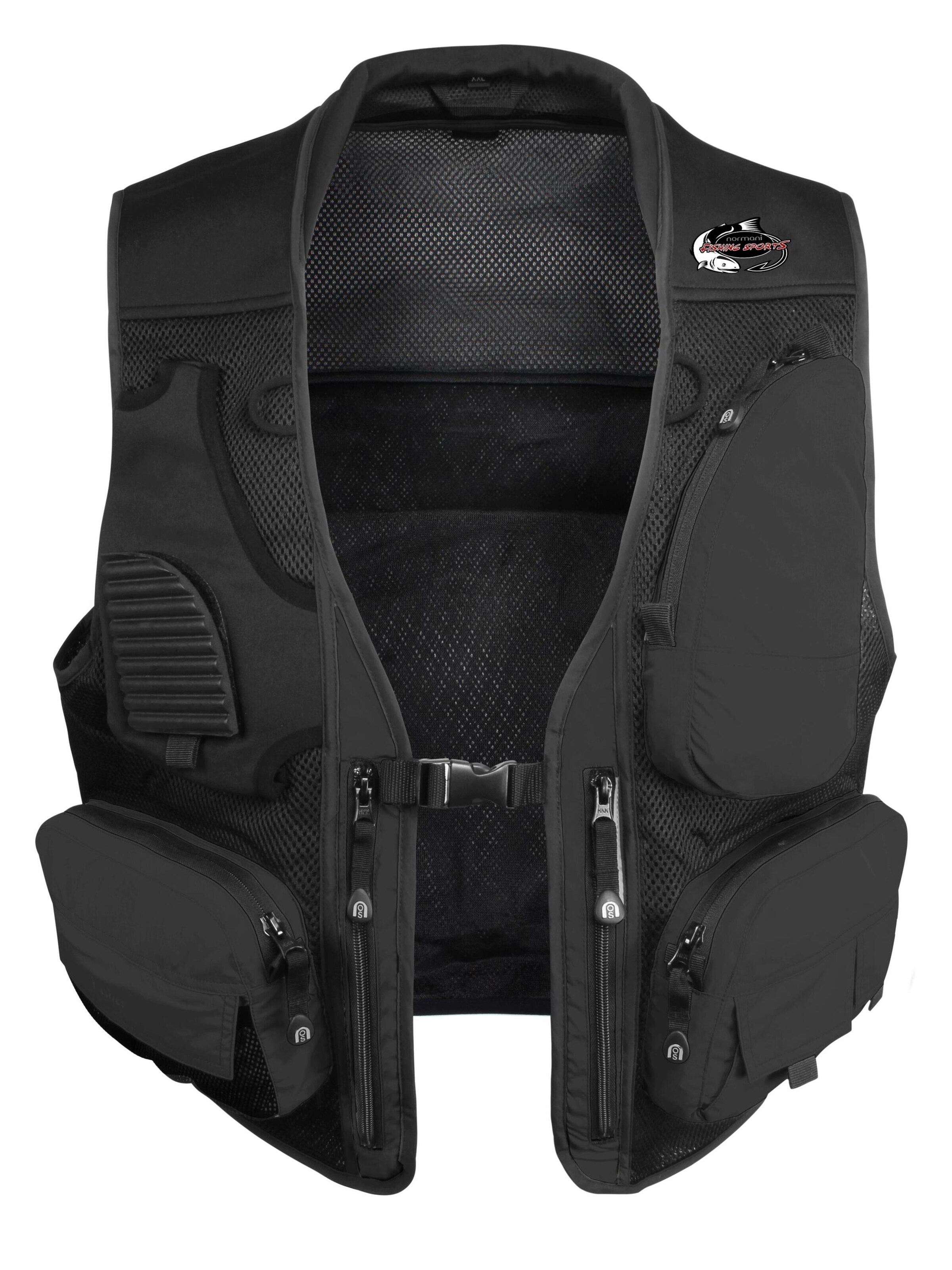 Gilet de sport 'Fisher' normani en noir : devant