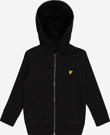 Lyle & Scott Zip-Up Hoodie in Black: front