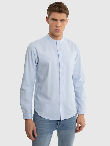 BIG STAR Regular fit Button Up Shirt ' JANER ' in Blue: front