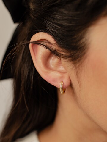 Hey Happiness Earrings 'Clear Duo' in Gold