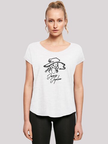 T-shirt 'Janis Joplin' F4NT4STIC en blanc : devant