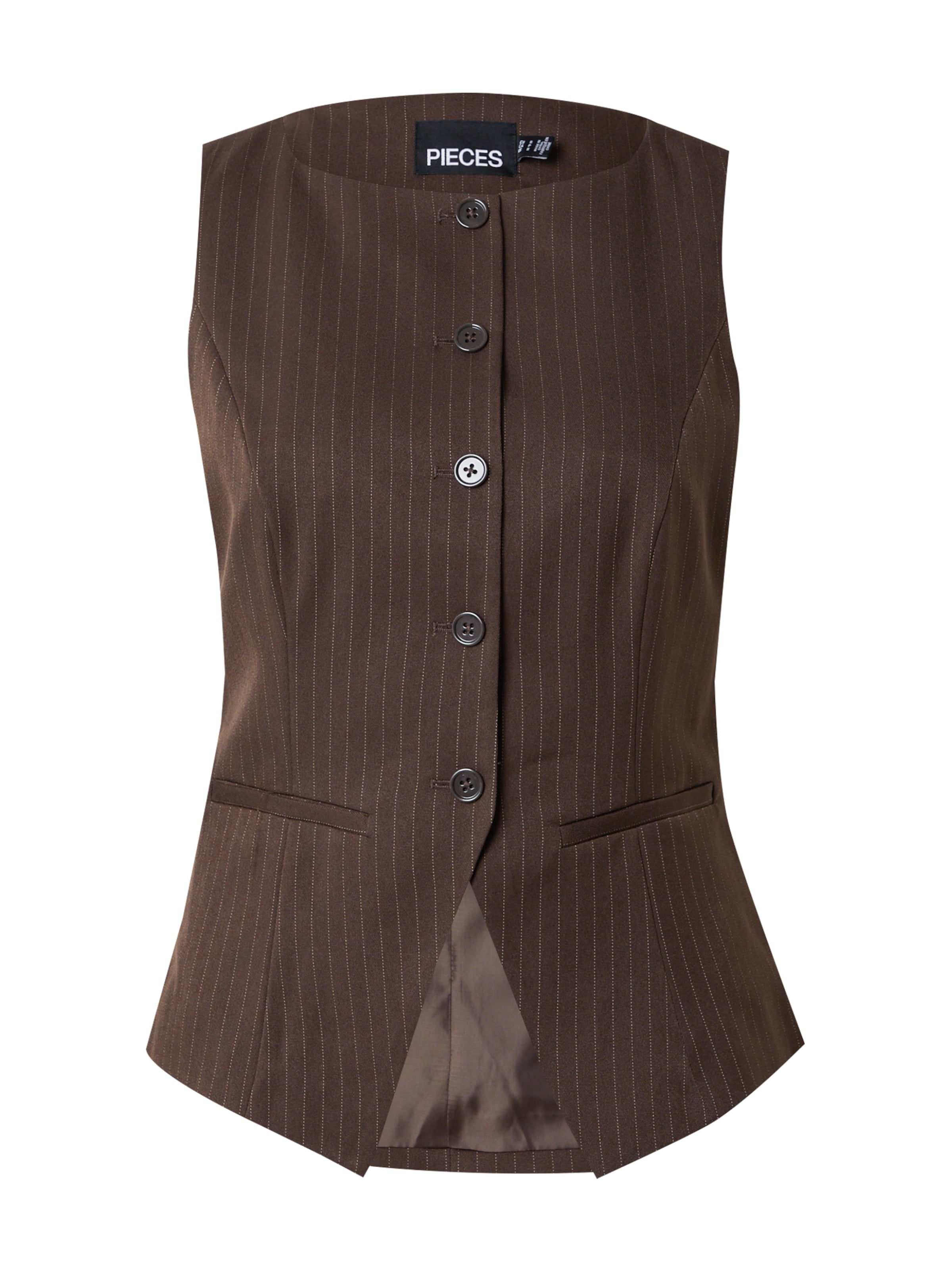 Gilet da completo 'PCFALKA' di PIECES in marrone: frontale