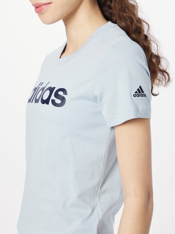 ADIDAS SPORTSWEAR Функционална тениска 'Essentials  Logo' в синьо