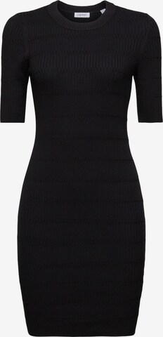 ESPRIT Knitted dress in Black: front