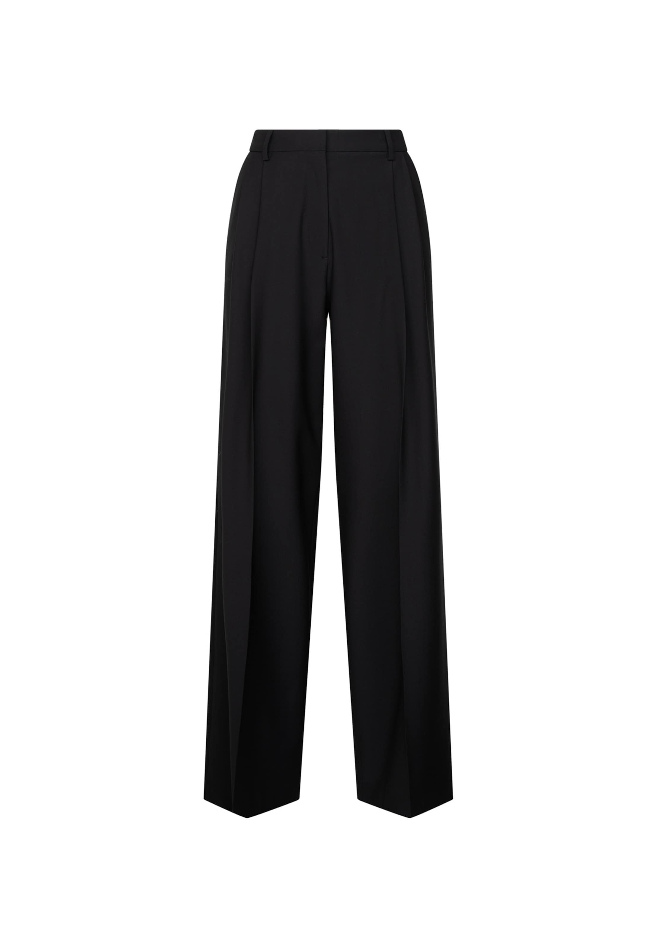 SEIDENSTICKER Regular Trousers with creases 'Basics' in Black: front