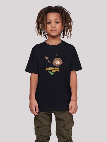 F4NT4STIC Shirt 'Harry Potter Hermione Granger Wingardium Leviosa Junior' in Zwart: voorkant