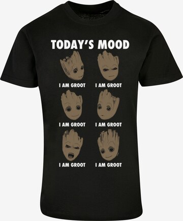 ABSOLUTE CULT Shirt 'Guardians Of The Galaxy Vol 2 - Groot Todays Mood' in Zwart: voorkant