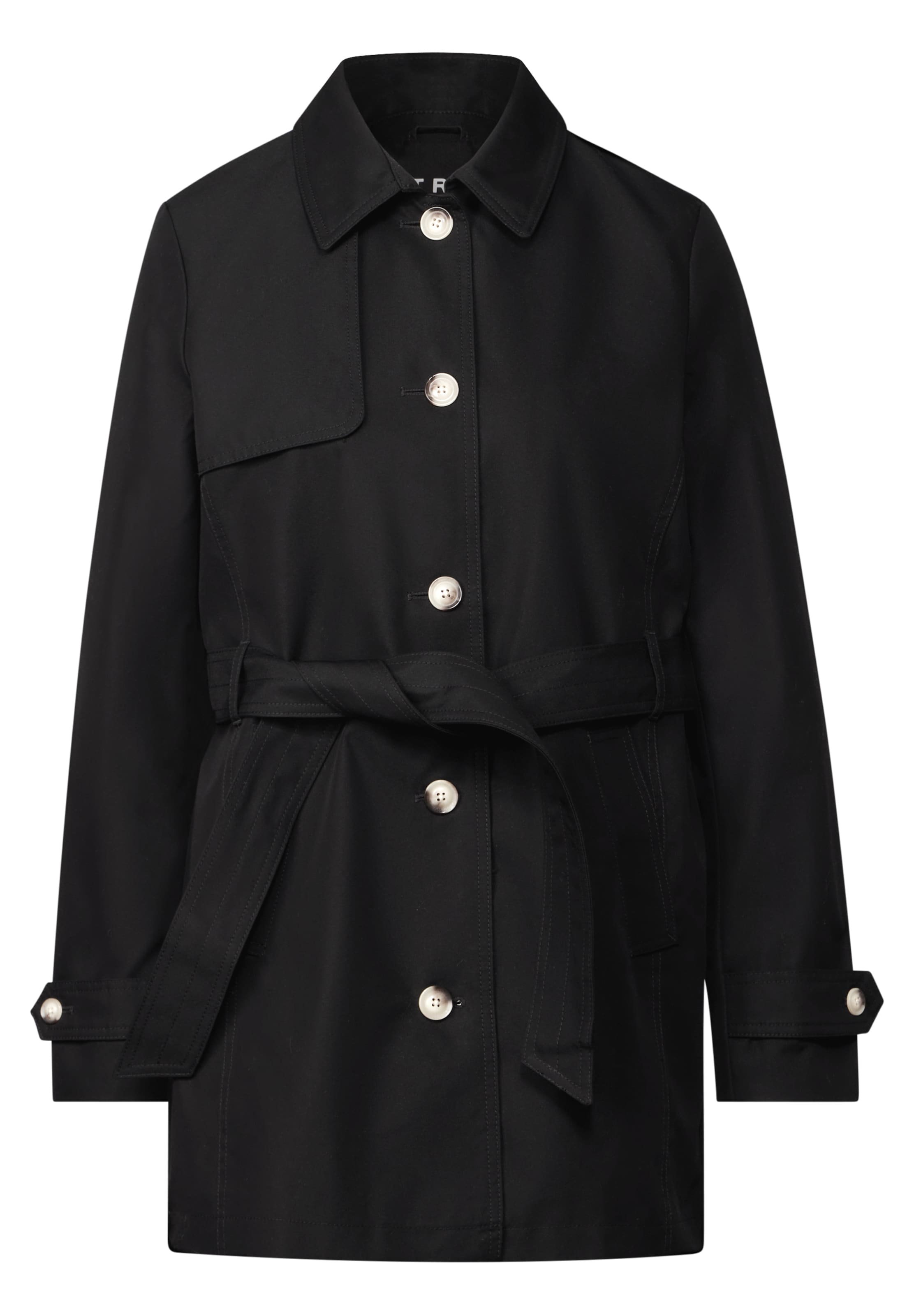 STREET ONE Between-Seasons Coat in Black: front