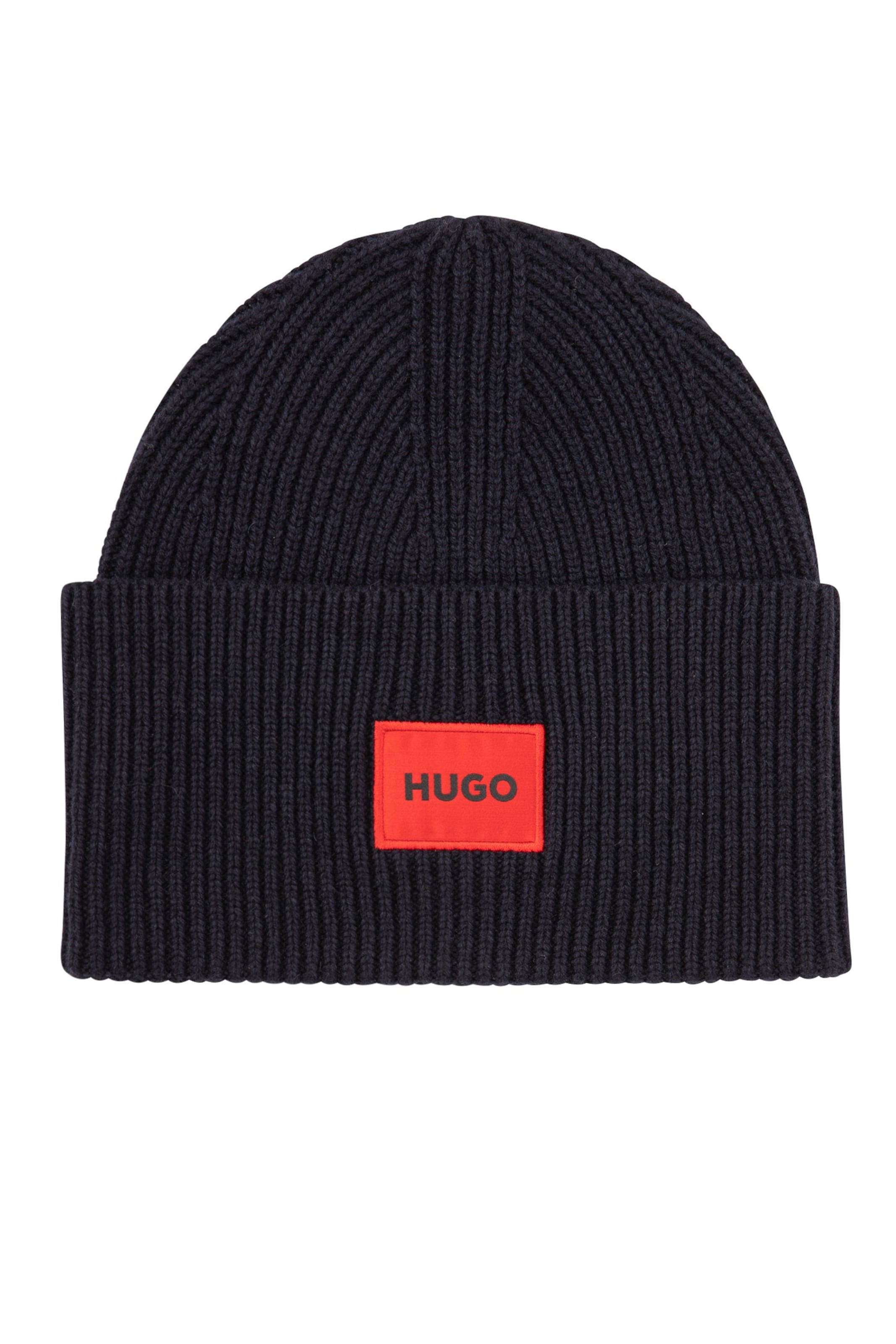 HUGO Mütze 'Saffa' in Schwarz: Vorderseite