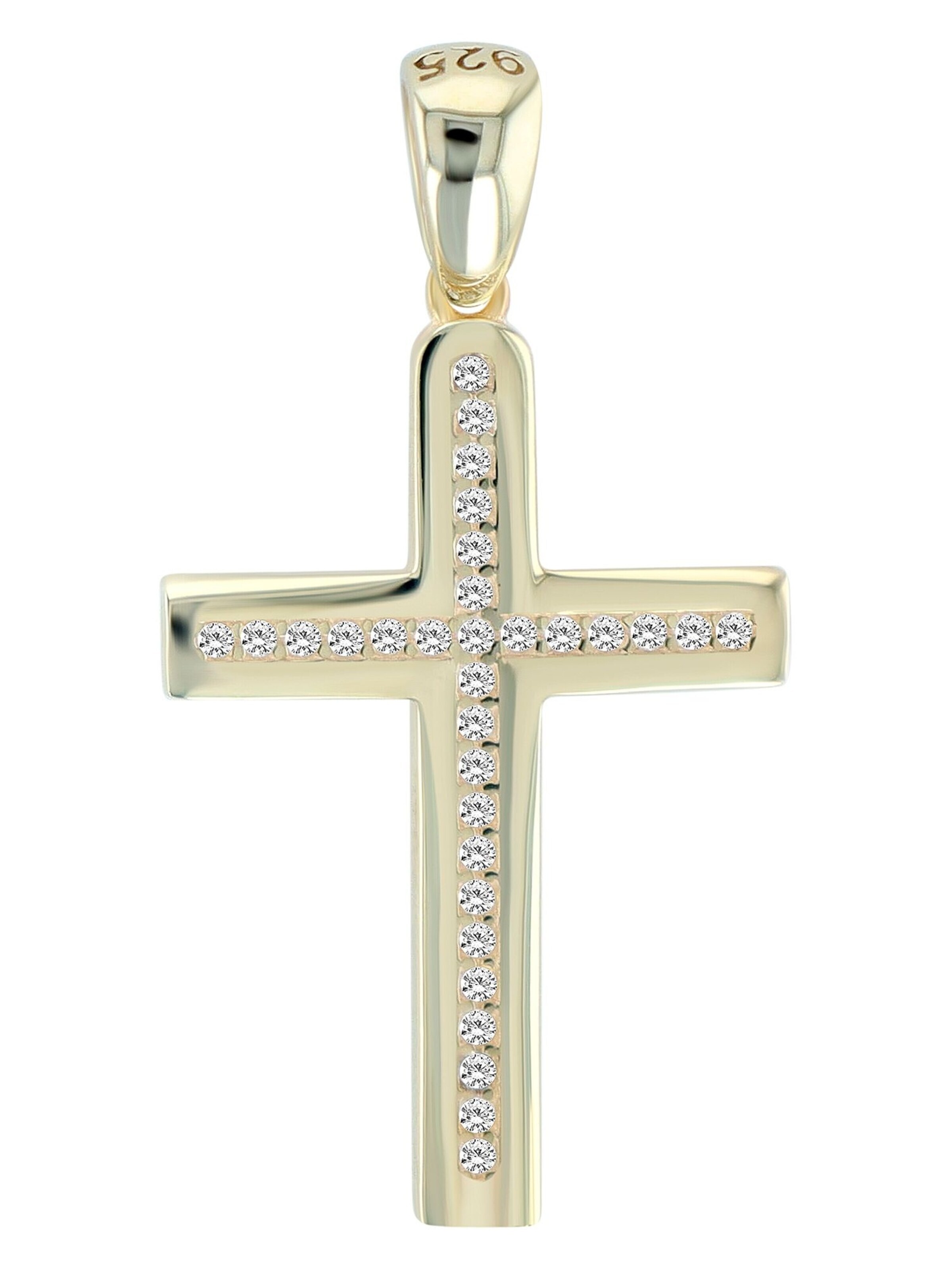 Akzent Pendant '"Yuna" aus 925 Sterlingsilber, rhodiniert, langlebig' in Gold