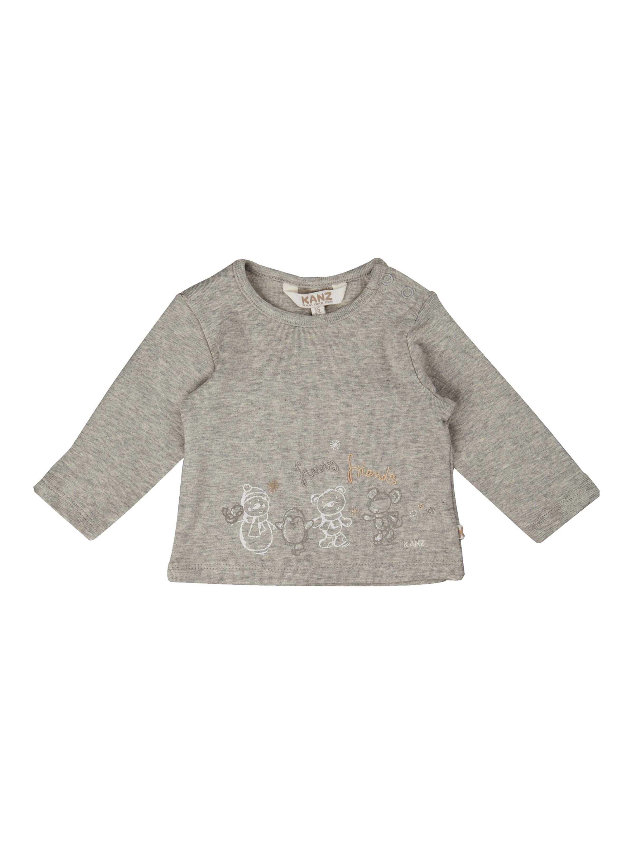 KANZ Shirt 'T-Shirt langärmlig' in Grey: front
