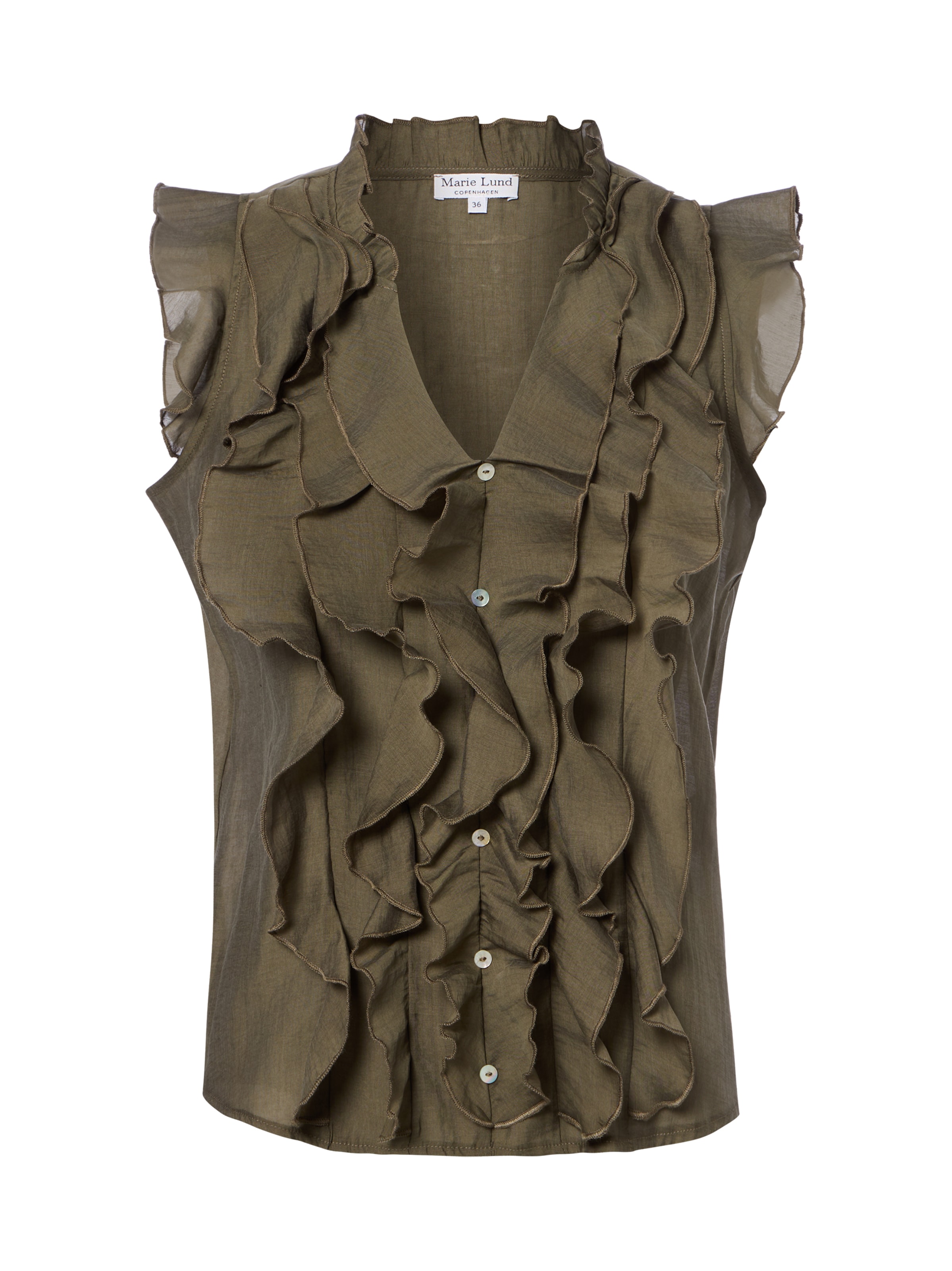 Marie Lund Blouse in Groen: voorkant