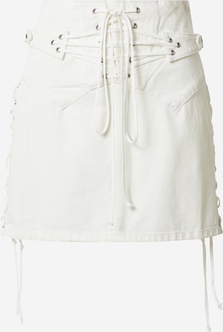 Gonna '70S LACE UP SKIRT' di RE/DONE in bianco: frontale