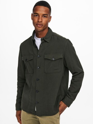 Regular fit Camicia 'Milo' di Only & Sons in verde