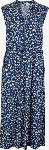 Apricot Animal Print Midi Dress ' ' in Blau: Vorderseite