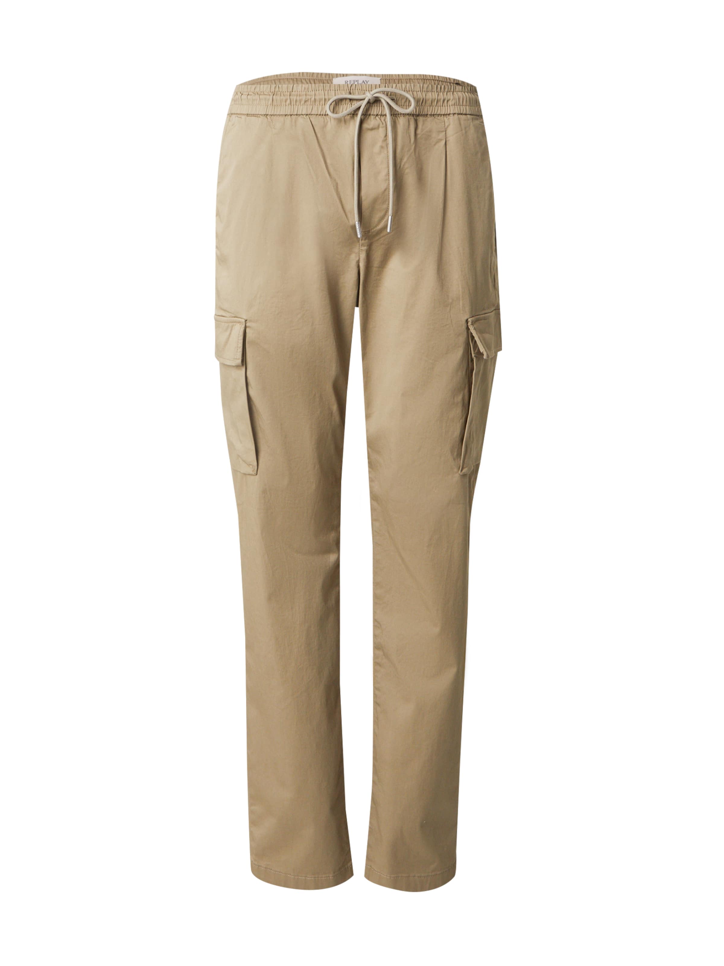 Regular Pantalon cargo REPLAY en beige : devant