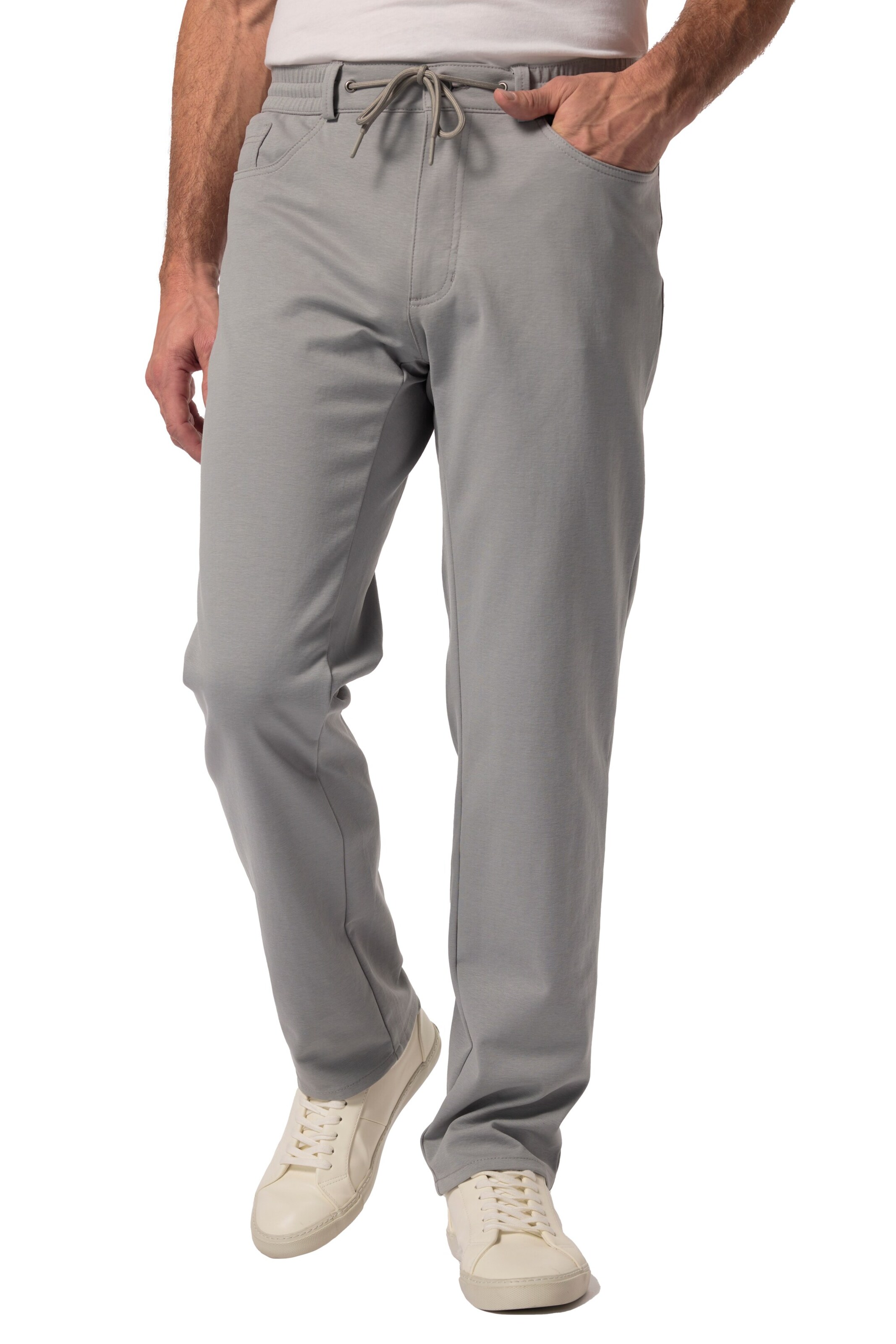 Boston Park Wide leg Chino trousers in Grey: front