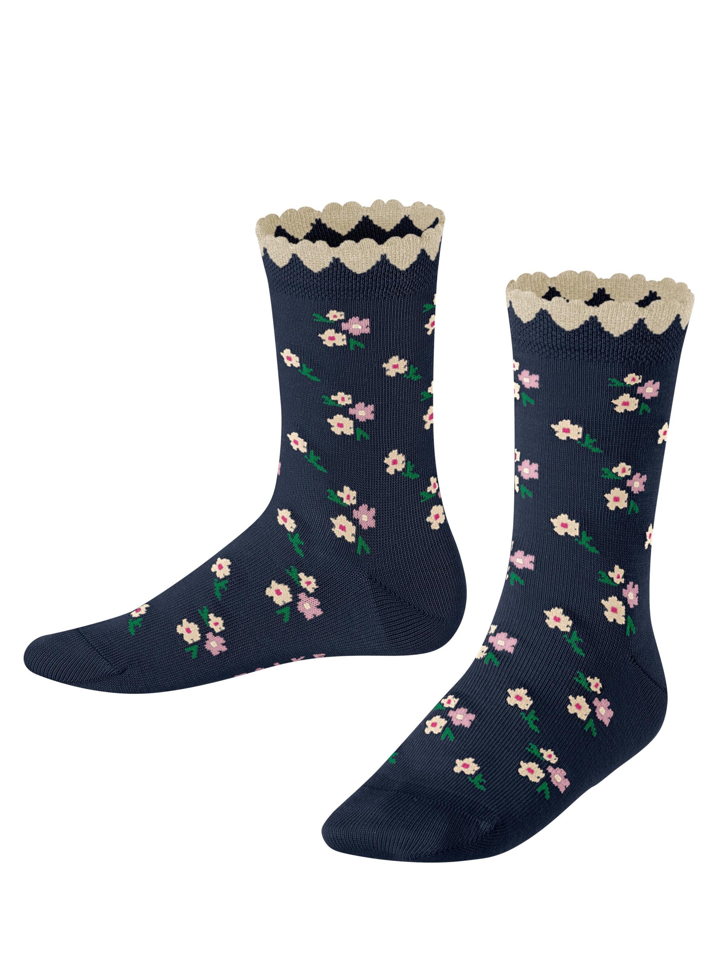 FALKE Socks 'Ditsy Flowers' in Blue: front