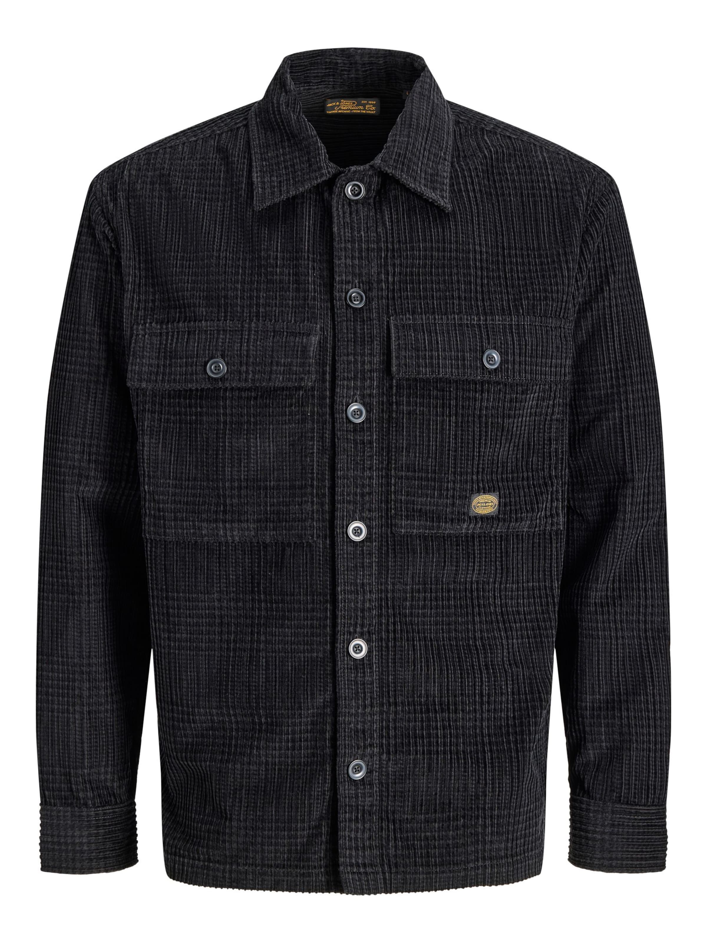 JACK & JONES Comfort Fit Skjorte 'JPRBLUOliver' i sort: forside