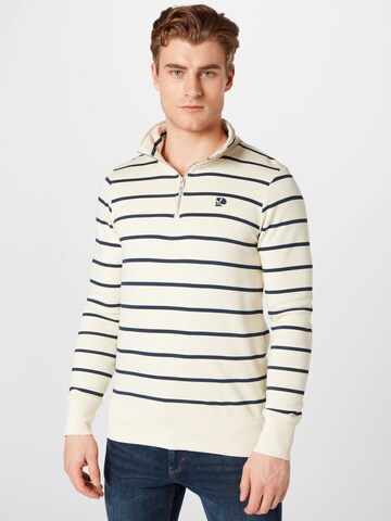 TOM TAILOR DENIM Sweatshirt in Beige: front