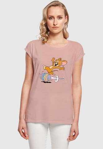 ABSOLUTE CULT Shirt 'Tom and Jerry - Egg Run' in Pink: front
