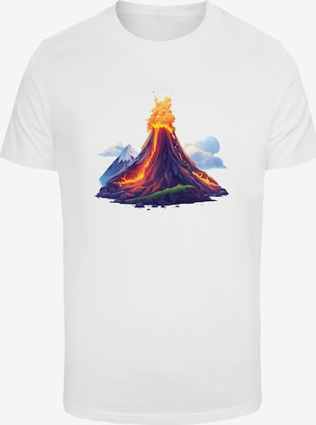 T-Shirt 'Vulkanausbruch' F4NT4STIC en blanc : devant