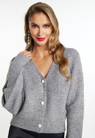 faina Knit Cardigan in Grey: front